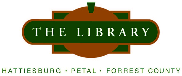 Red and green library logo