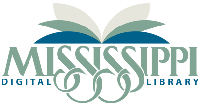 Open book with looping script: Mississippi Digital Library - click here to be redirected to the website
